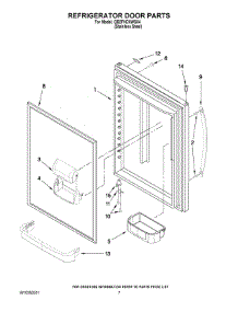 05 - Refrigerator Door Parts parts for Whirlpool Refrigerator GB2FHDXWS04 from AppliancePartsPros.com