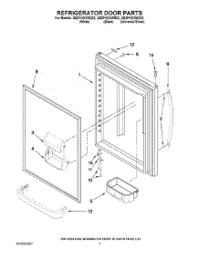 05 - Refrigerator Door Parts parts for Whirlpool Refrigerator GB2FHDXWQ02 from AppliancePartsPros.com