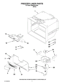 03 - Freezer Liner Parts parts for Whirlpool Refrigerator EB9SHKXVQ03 from AppliancePartsPros.com