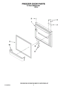 05 - Freezer Door Parts parts for Whirlpool Refrigerator EB9SHKXVQ03 from AppliancePartsPros.com