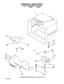 02 - Freezer Liner Parts parts for Whirlpool Refrigerator EB9FVBXWB02 from AppliancePartsPros.com