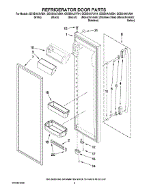 06 - Refrigerator Door Parts parts for Whirlpool Refrigerator GC5SHAXVS01 from AppliancePartsPros.com