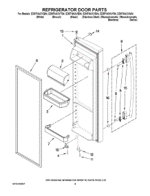 06 - Refrigerator Door Parts parts for Whirlpool Refrigerator ED5FHAXVY04 from AppliancePartsPros.com
