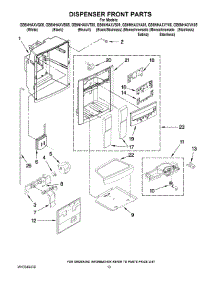 08 - Dispenser Front Parts parts for Whirlpool Refrigerator GS6NHAXVB05 from AppliancePartsPros.com