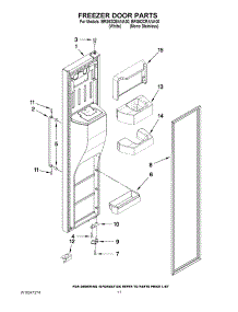 07 - Freezer Door Parts parts for Whirlpool Refrigerator BRS62CRANA00 from AppliancePartsPros.com