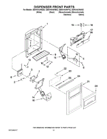 08 - Dispenser Front Parts parts for Whirlpool Refrigerator GS5VHAXWY02 from AppliancePartsPros.com