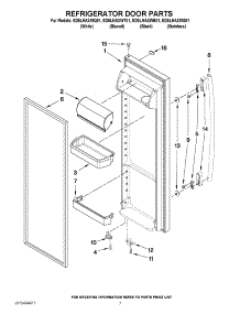 05 - Refrigerator Door Parts parts for Whirlpool Refrigerator ED5LHAXWS01 from AppliancePartsPros.com