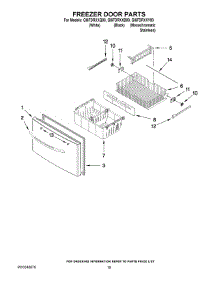 10 - Freezer Door Parts parts for Whirlpool Refrigerator GI6FDRXXY00 from AppliancePartsPros.com