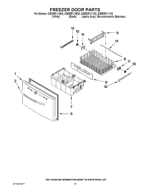 10 - Freezer Door Parts parts for Whirlpool Refrigerator GI6SDRXXQ00 from AppliancePartsPros.com