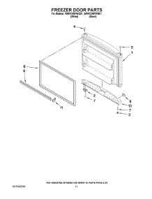 06 - Freezer Door Parts parts for Whirlpool Refrigerator W9RXXMFWB01 from AppliancePartsPros.com