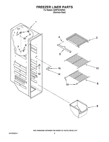 04 - Freezer Liner Parts parts for Whirlpool Refrigerator ED5PVEXWS02 from AppliancePartsPros.com