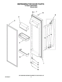06 - Refrigerator Door Parts parts for Whirlpool Refrigerator ED5PVEXWS02 from AppliancePartsPros.com