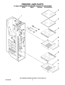 04 - Freezer Liner Parts parts for Whirlpool Refrigerator 6WSC20C6XB00 from AppliancePartsPros.com