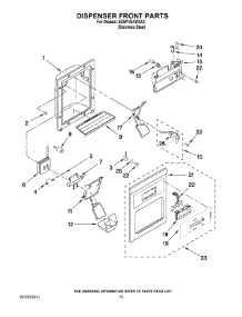 08 - Dispenser Front Parts parts for Whirlpool Refrigerator ED5PVEXWS02 from AppliancePartsPros.com