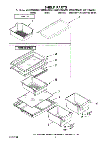 06 - Shelf Parts parts for Whirlpool Refrigerator W8RXEGMWL01 from AppliancePartsPros.com