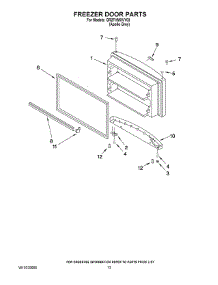07 - Freezer Door Parts parts for Whirlpool Refrigerator GR2FHMXVY03 from AppliancePartsPros.com