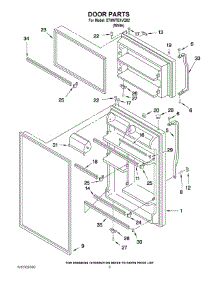 02 - Door Parts parts for Whirlpool Refrigerator ET8WTEXVQ02 from AppliancePartsPros.com