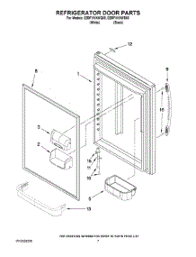 05 - Refrigerator Door Parts parts for Whirlpool Refrigerator EB9FVHXWB00 from AppliancePartsPros.com