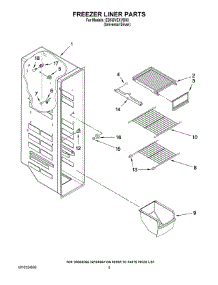 04 - Freezer Liner Parts parts for Whirlpool Refrigerator ED5GVEXVD03 from AppliancePartsPros.com
