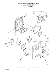 08 - Dispenser Front Parts parts for Whirlpool Refrigerator ED5FVGXWS02 from AppliancePartsPros.com
