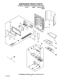 09 - Dispenser Front Parts parts for Whirlpool Refrigerator GI7FVCXWQ01 from AppliancePartsPros.com