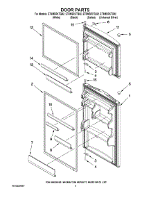 02 - Door Parts parts for Whirlpool Refrigerator ET0MSRXTD02 from AppliancePartsPros.com