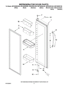 06 - Refrigerator Door Parts parts for Whirlpool Refrigerator WSF26D5EXW00 from AppliancePartsPros.com