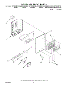 08 - Dispenser Front Parts parts for Whirlpool Refrigerator WSF26D5EXB00 from AppliancePartsPros.com