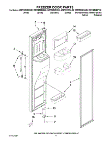 07 - Freezer Door Parts parts for Whirlpool Refrigerator WSF26D5EXS00 from AppliancePartsPros.com