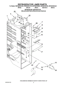 02 - Refrigerator Liner Parts parts for Whirlpool Refrigerator WSF26D3EXS00 from AppliancePartsPros.com
