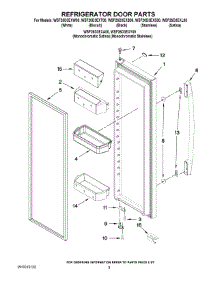 06 - Refrigerator Door Parts parts for Whirlpool Refrigerator WSF26D3EXW00 from AppliancePartsPros.com