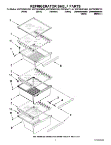 03 - Refrigerator Shelf Parts parts for Whirlpool Refrigerator WSF26D4EXW00 from AppliancePartsPros.com