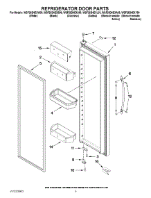 06 - Refrigerator Door Parts parts for Whirlpool Refrigerator WSF26D4EXW00 from AppliancePartsPros.com