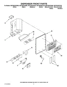 08 - Dispenser Front Parts parts for Whirlpool Refrigerator WSF26D4EXL00 from AppliancePartsPros.com