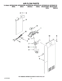 11 - Air Flow Parts parts for Whirlpool Refrigerator WSF26D4EXL00 from AppliancePartsPros.com