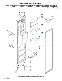 07 - Freezer Door Parts parts for Whirlpool Refrigerator WSF26D4EXA00 from AppliancePartsPros.com
