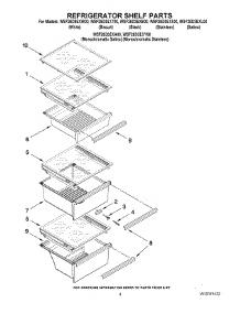 03 - Refrigerator Shelf Parts parts for Whirlpool Refrigerator WSF26D3EXL00 from AppliancePartsPros.com