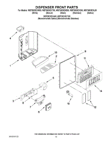 08 - Dispenser Front Parts parts for Whirlpool Refrigerator WSF26D3EXL00 from AppliancePartsPros.com