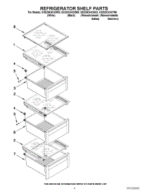 03 - Refrigerator Shelf Parts parts for Whirlpool Refrigerator GSS26C4XXW00 from AppliancePartsPros.com