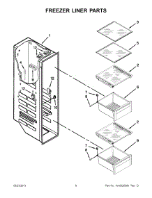 05 - Freezer Liner Parts parts for Whirlpool Refrigerator GSS26C4XXA00 from AppliancePartsPros.com