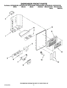 08 - Dispenser Front Parts parts for Whirlpool Refrigerator GSF26C4EXA00 from AppliancePartsPros.com