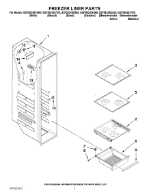 04 - Freezer Liner Parts parts for Whirlpool Refrigerator GSF26C4EXY00 from AppliancePartsPros.com