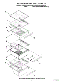 03 - Refrigerator Shelf Parts parts for Whirlpool Refrigerator GSF26C5EXB00 from AppliancePartsPros.com