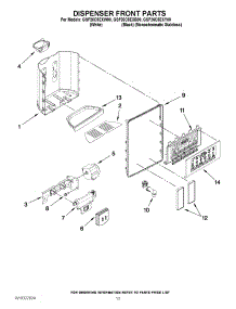 08 - Dispenser Front Parts parts for Whirlpool Refrigerator GSF26C5EXB00 from AppliancePartsPros.com