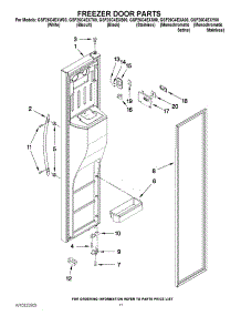 07 - Freezer Door Parts parts for Whirlpool Refrigerator GSF26C4EXS00 from AppliancePartsPros.com