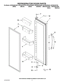06 - Refrigerator Door Parts parts for Whirlpool Refrigerator GSF26C4EXW00 from AppliancePartsPros.com