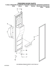07 - Freezer Door Parts parts for Whirlpool Refrigerator GSF26C5EXA00 from AppliancePartsPros.com