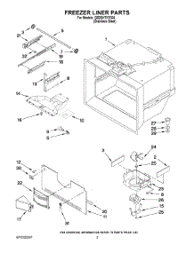 02 - Freezer Liner Parts parts for Whirlpool Refrigerator GB2SHTXTS05 from AppliancePartsPros.com