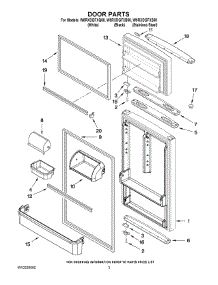02 - Door Parts parts for Whirlpool Refrigerator W8RXDGFXQ00 from AppliancePartsPros.com