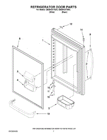 05 - Refrigerator Door Parts parts for Whirlpool Refrigerator GB2SHDXTB03 from AppliancePartsPros.com